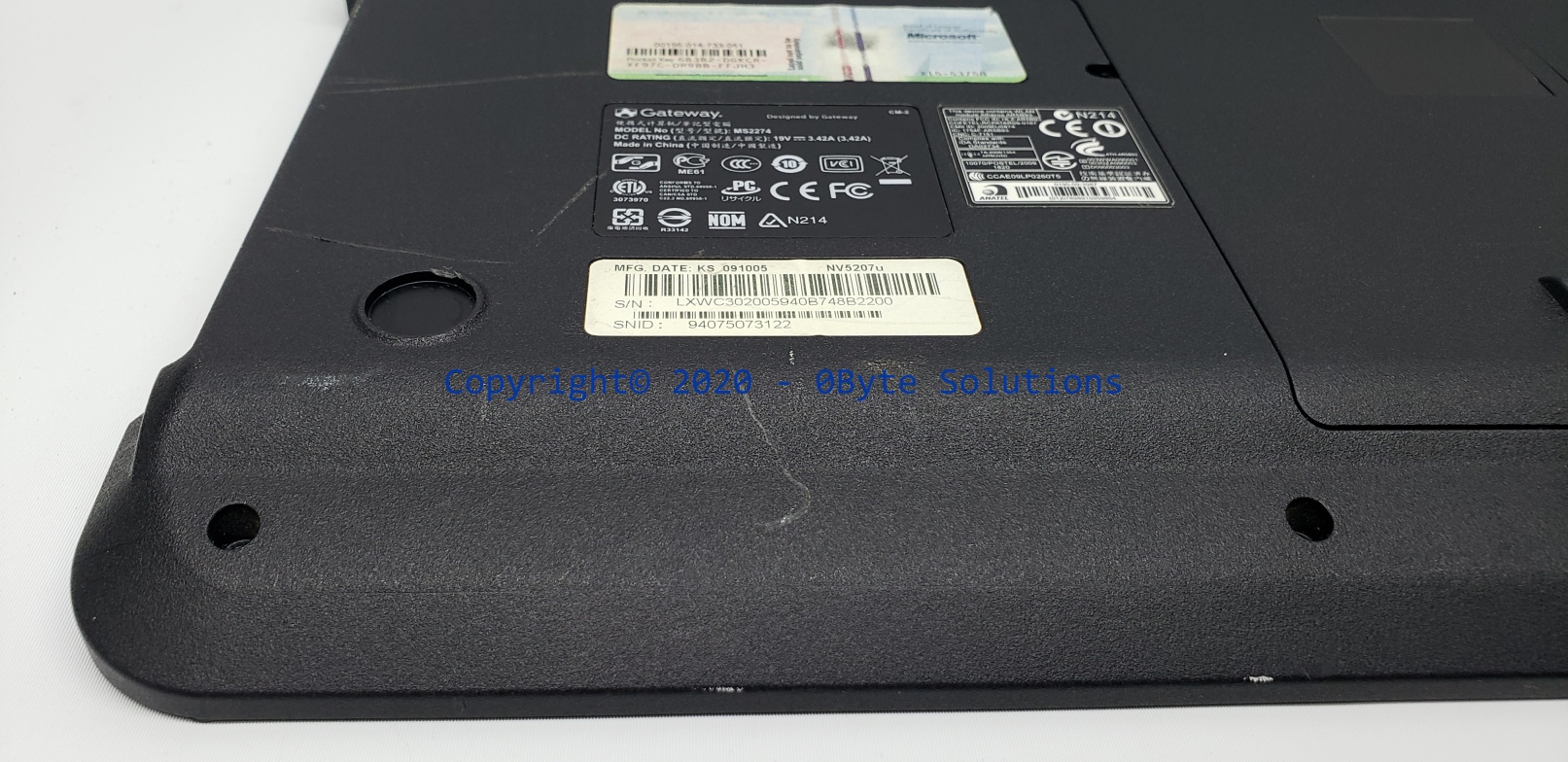 Gateway 60.4FM06.002 Case Bottom with Bottom Cover