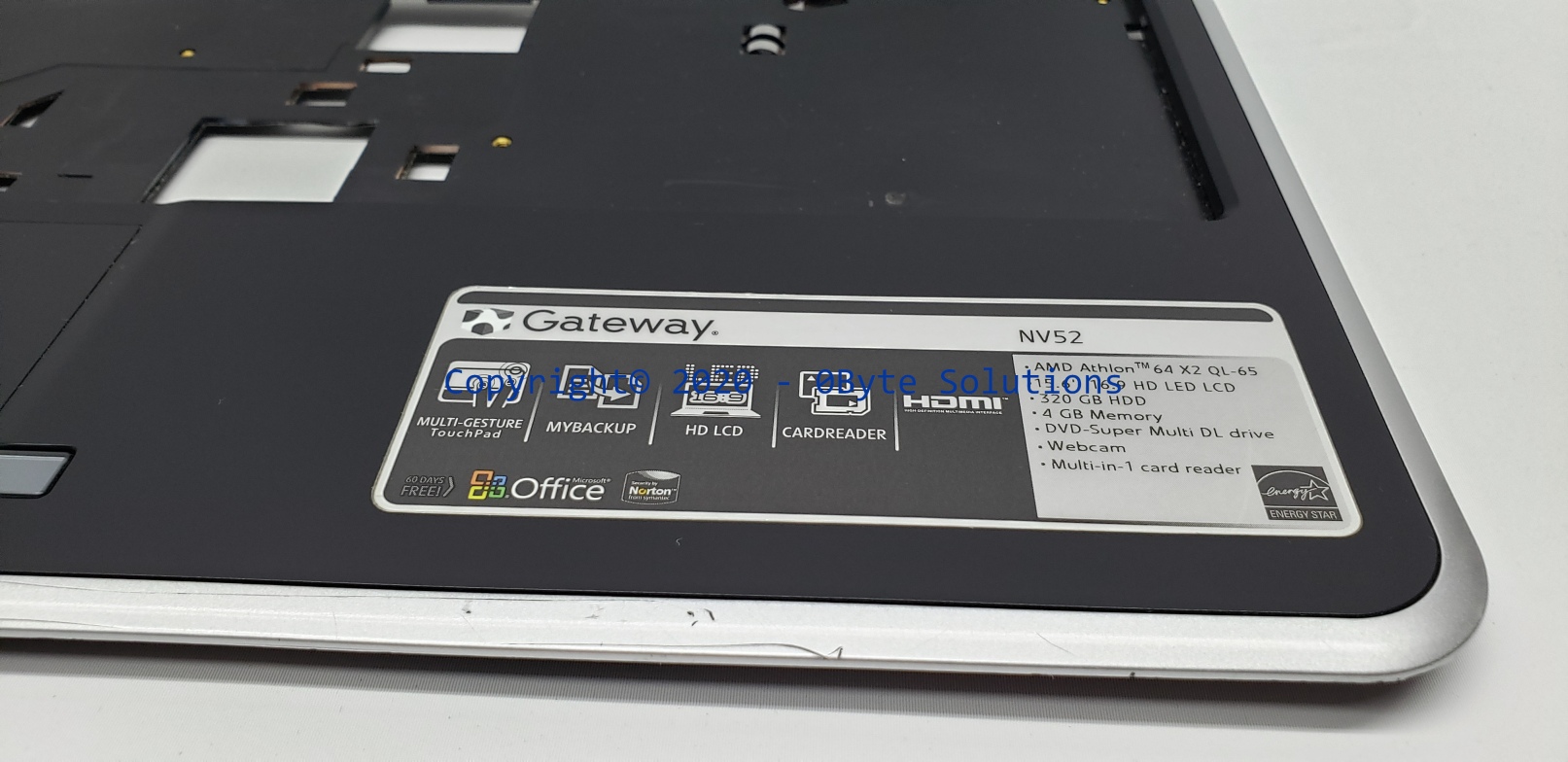 Gateway 60.4FM02.002 Plam Rest/Top Cover with Touch-Pad & Speakers