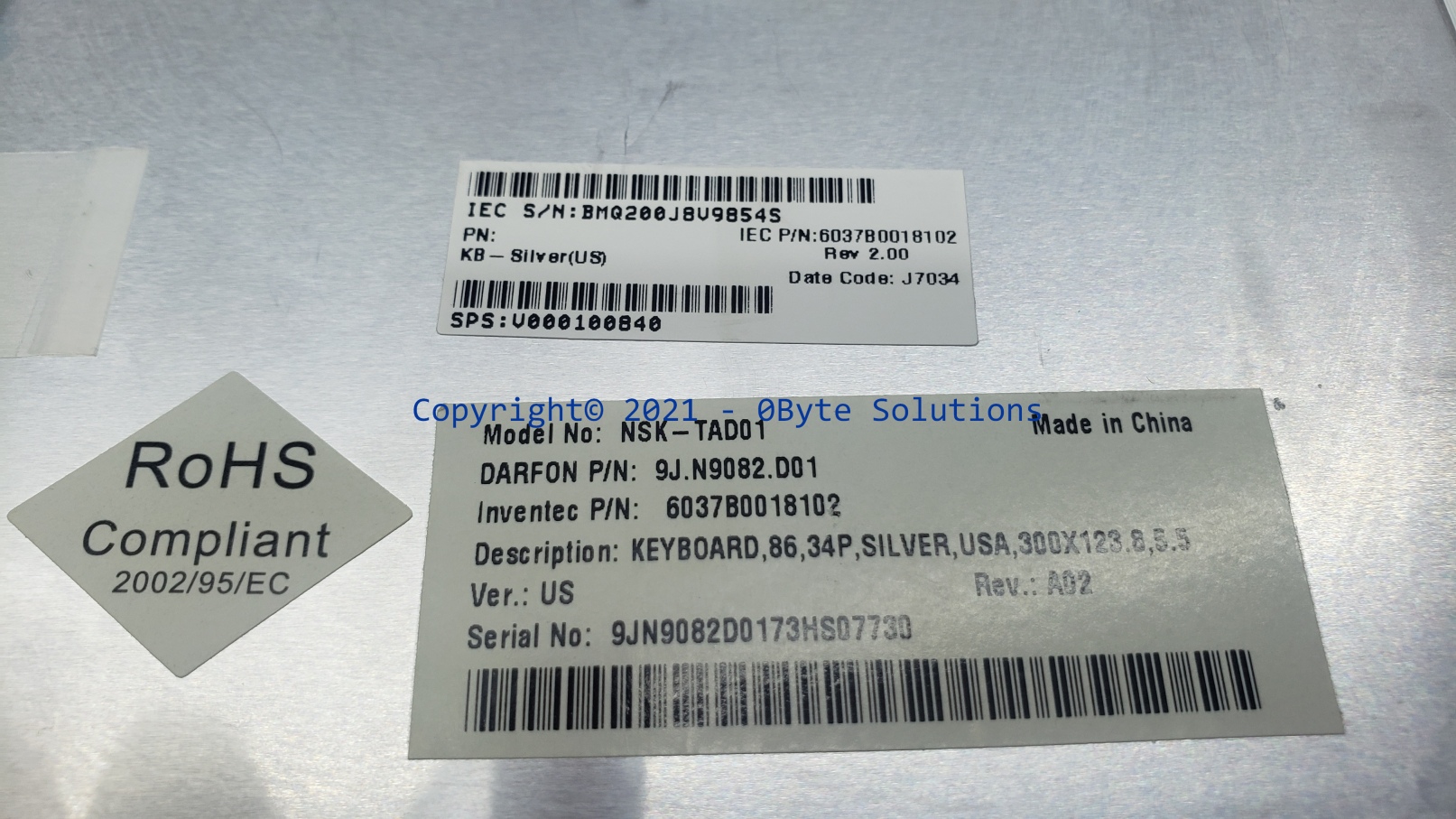 Toshiba NSK-TAD01 Notebook Keyboard