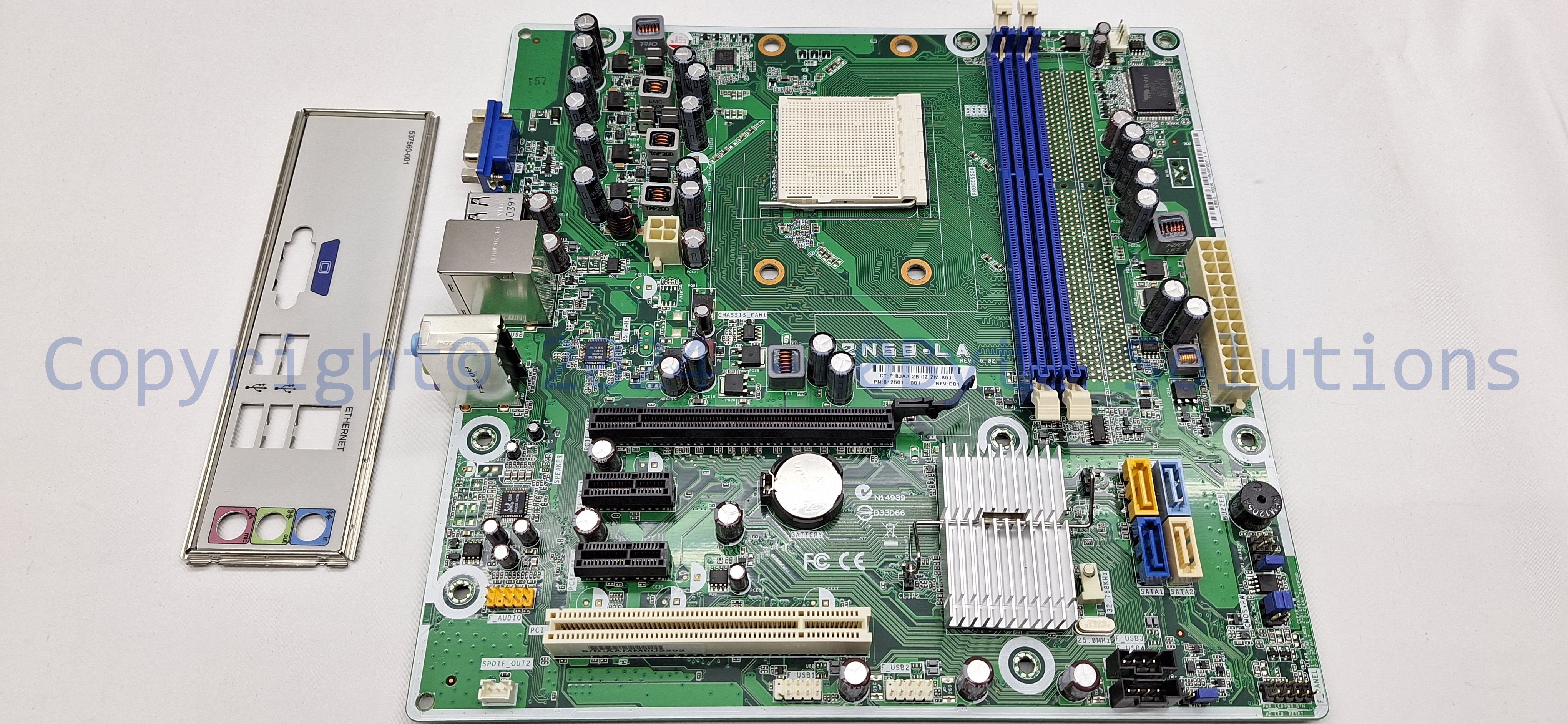 HP 612501-001/M2N68-LA Mainboard with Backplate