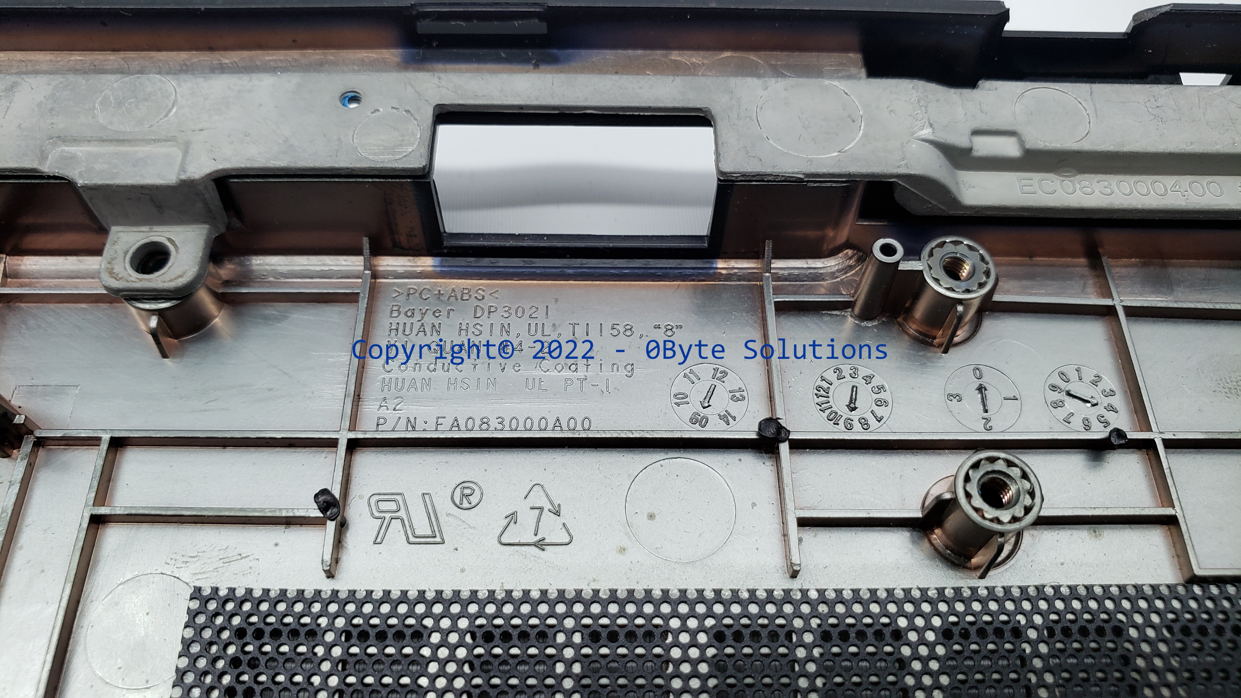 Dell 0X732R Bottom Case with Power LED