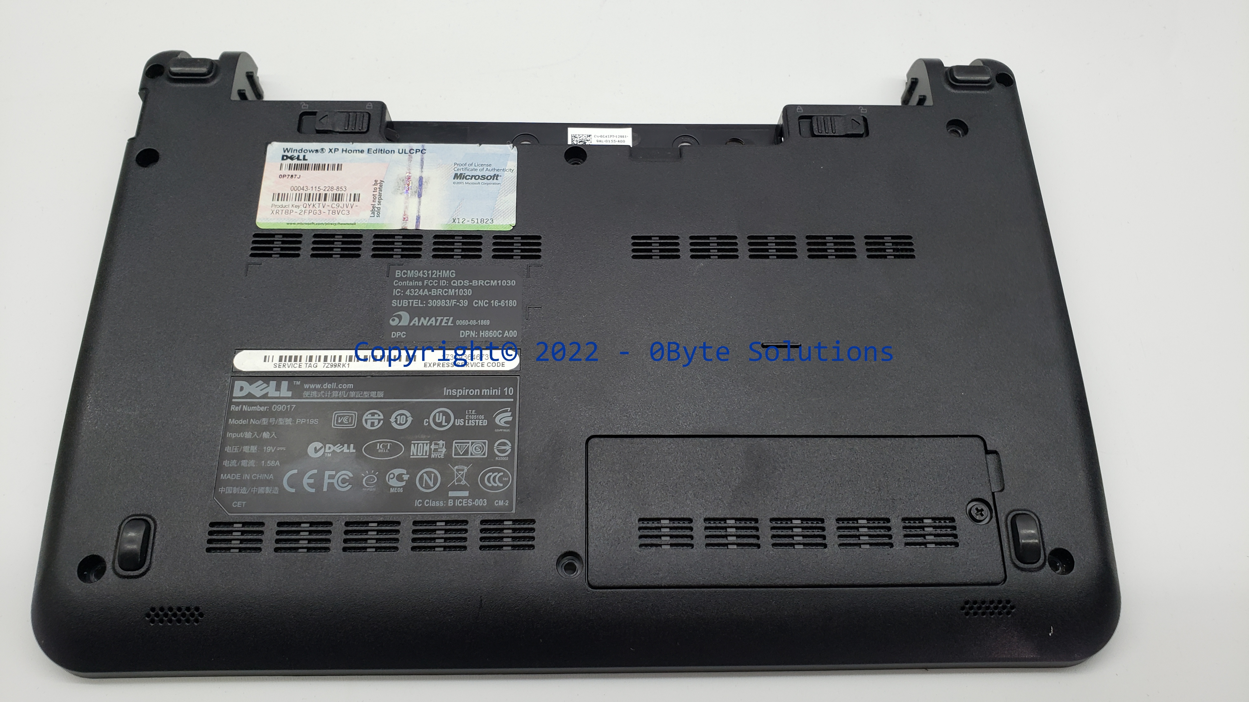 Dell 0X732R Bottom Case with Power LED