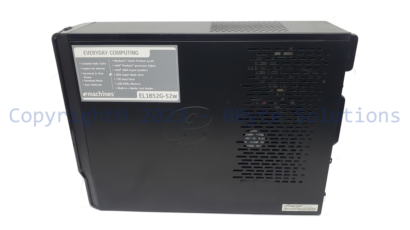 eMachines EL1852G-52w Mini-Tower PC with 512GB SSD & Windows 10 Home, CPU & RAM