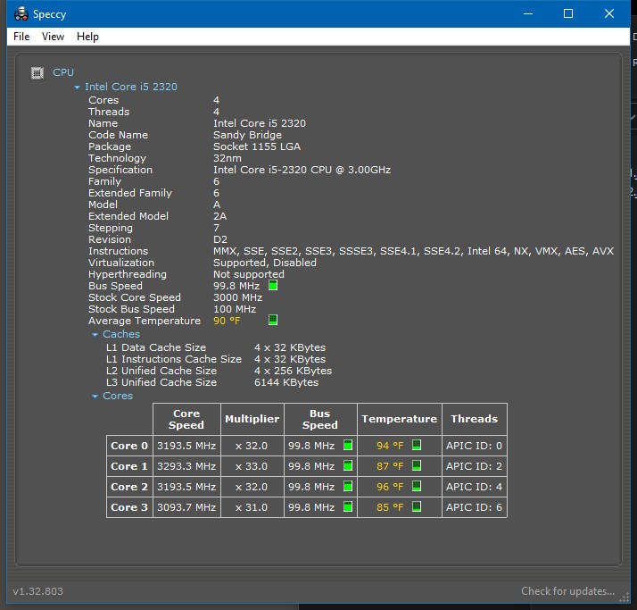Intel® SR02L Core™ i5-2320 Processor 3.0 GHz, 1 MB L2/6 MB L3 Cache CPU