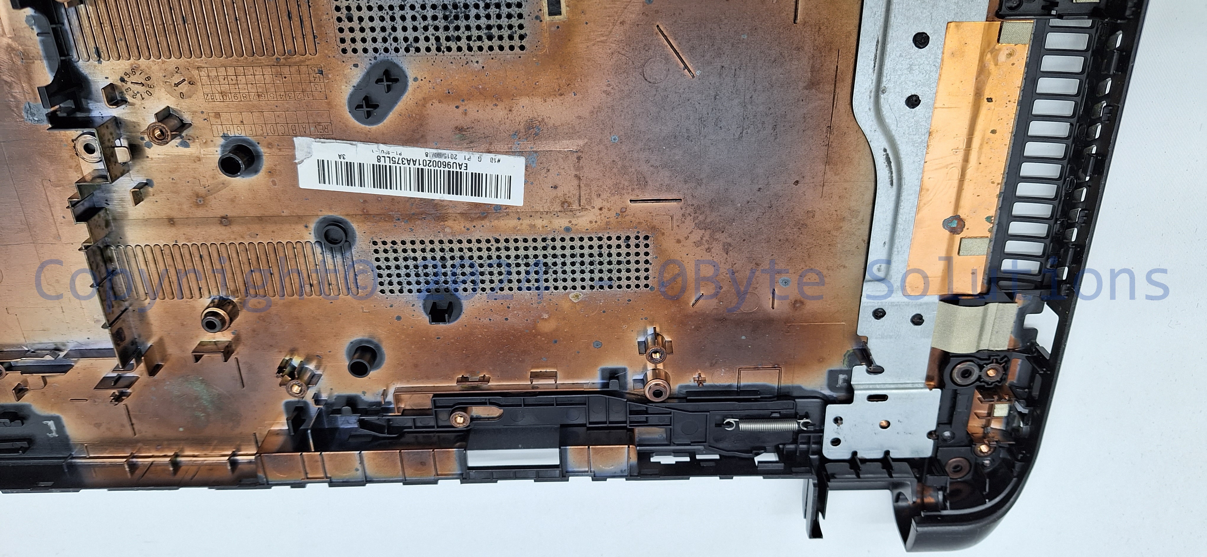 HP EAU9600201A Notebook 15-fxxx Bottom Case (Black) with RAM/WiFi Cover