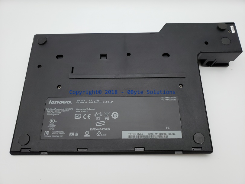 Lenovo ASM P/N 42W4633 FRU P/N 42W4632 Type 2504 Dock