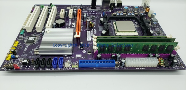ECS NForce9M-A (v1.0) MainBoard with Backplate, CPU & RAM