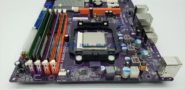 ECS NForce9M-A (v1.0) MainBoard with Backplate, CPU & RAM