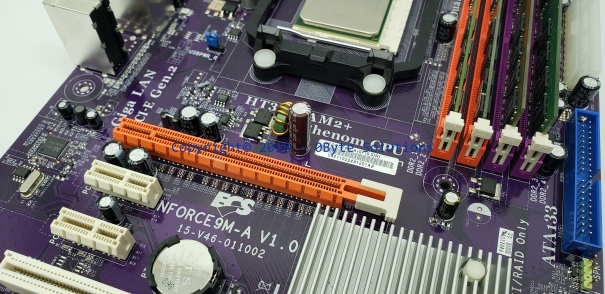 ECS NForce9M-A (v1.0) MainBoard with Backplate, CPU & RAM