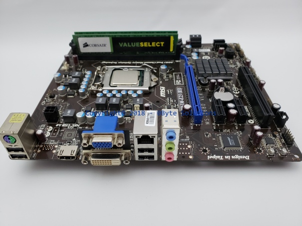 MSI H61M-E23 (MS-7680) Mainboard with Case Backplate, CPU & RAM