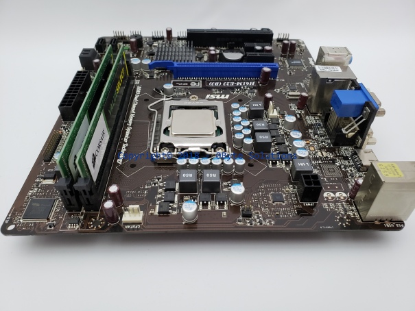 MSI H61M-E23 (MS-7680) Mainboard with Case Backplate, CPU & RAM
