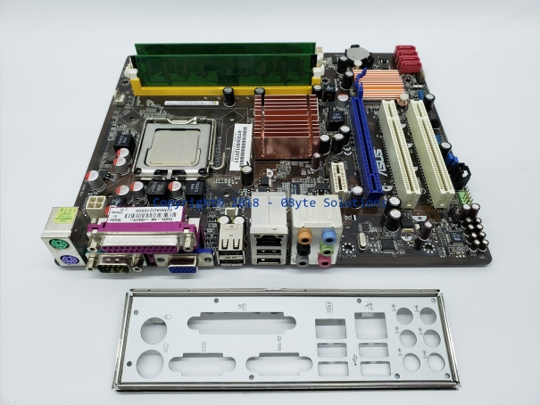 ASUS P5KPL-AM Mainboard with Backplate, CPU & RAM