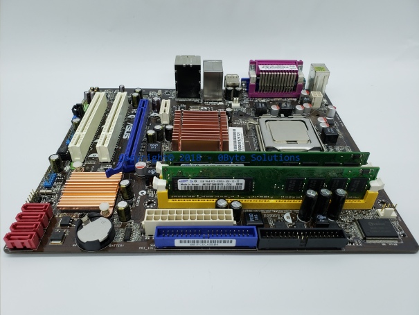 ASUS P5KPL-AM Mainboard with Backplate, CPU & RAM