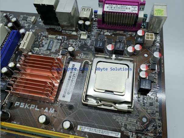 ASUS P5KPL-AM Mainboard with Backplate, CPU & RAM