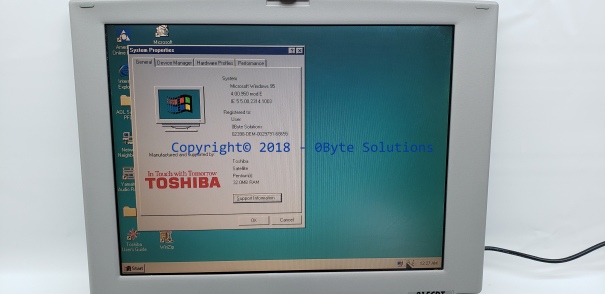 Toshiba Satellite 315CDT (PA1262U-T6C) Laptop with Battery, Software & PCMCIA Cards, CPU & RAM