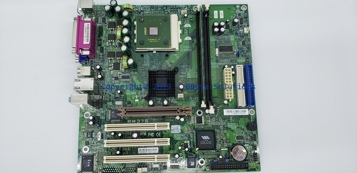 First International Computer, Inc. AM37S Mainboard with case I/O shield, CPU & RAM