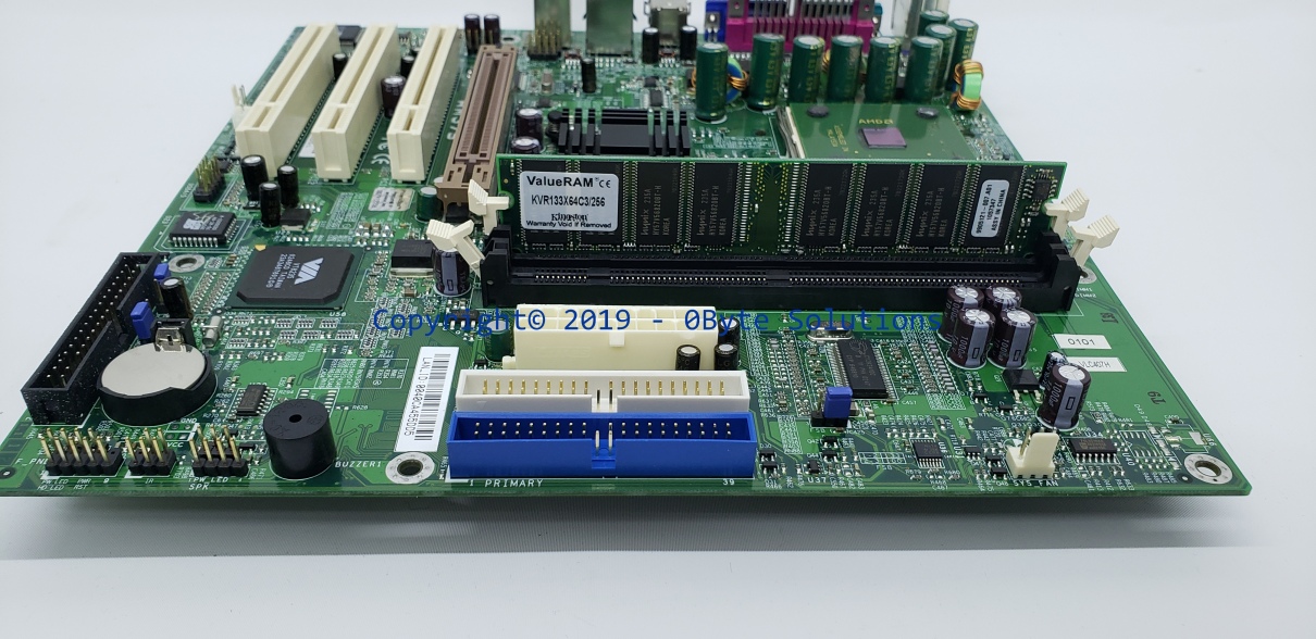 First International Computer, Inc. AM37S Mainboard with case I/O shield, CPU & RAM