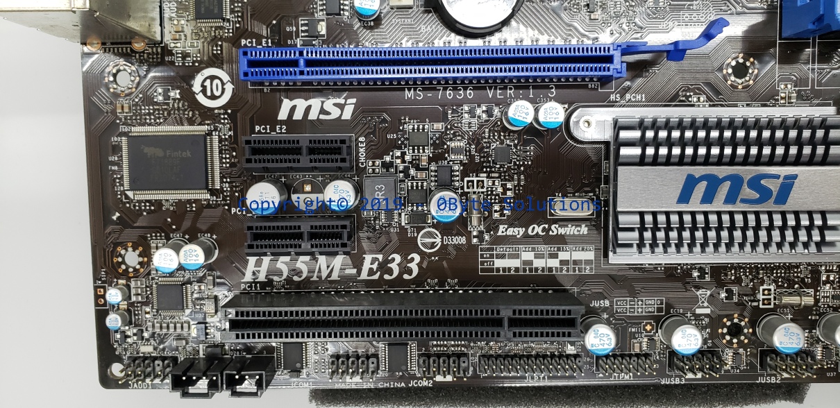 MSI H55M-E33(MS-7636) Mainboard with Case I/O Shield, CPU & RAM