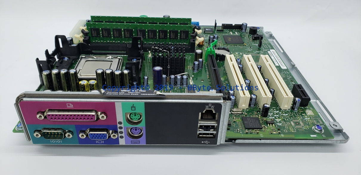 DELL 0X3468 Mainboard with Mounting Plate, Front I/O & Power Button/LED, CPU & RAM