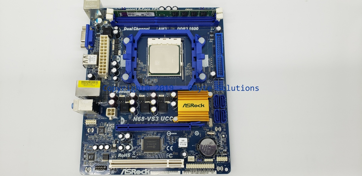 ASRock N68-VS3 UCC Mainboard with Case I/O Shield, CPU & RAM