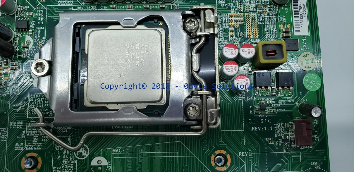 Lenovo CIH61C (Rev 1.1) Mainboard with I/O Back-Plate, CPU & RAM
