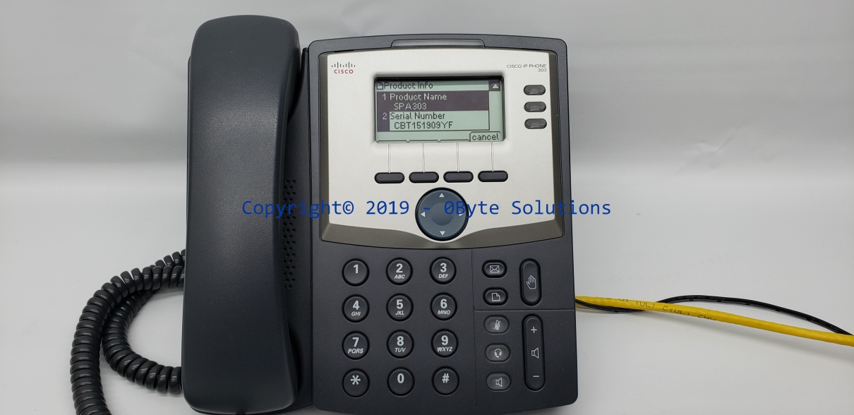 Cisco SPA303 3-Line IP Phone with Stand, Handset, Cord & Power Adapter