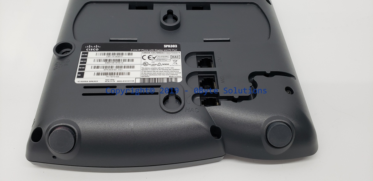 Cisco SPA303 3-Line IP Phone with Stand, Handset, Cord & Power Adapter