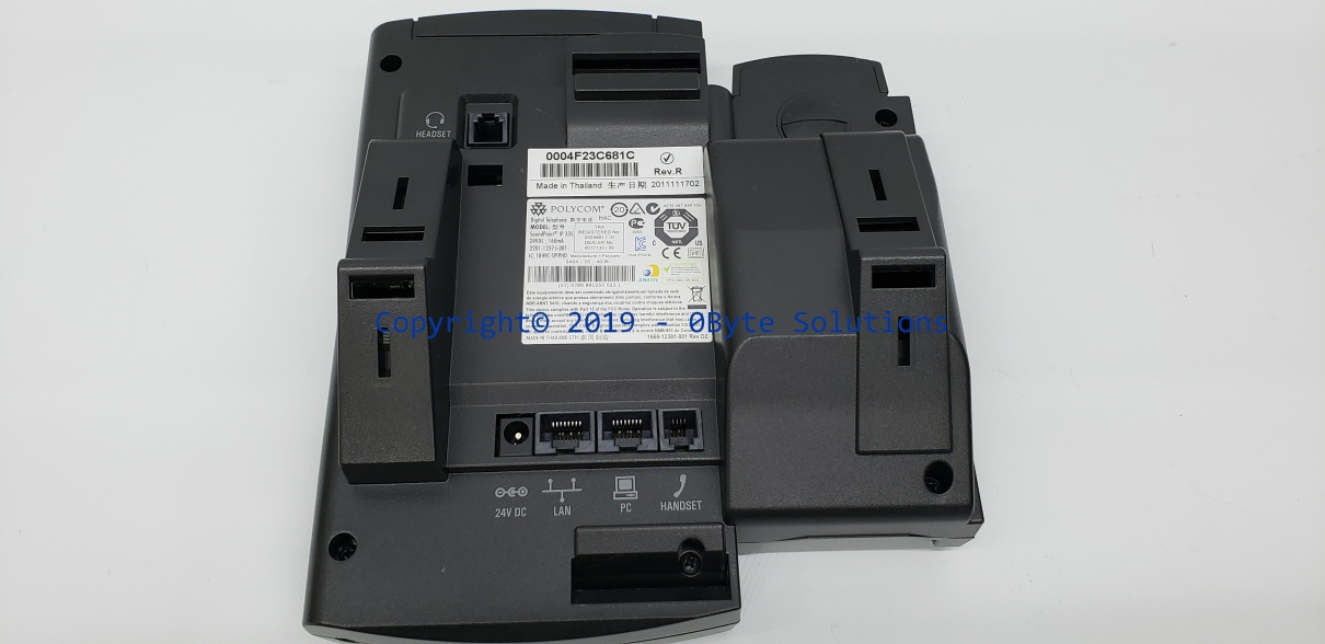 Polycom SoundPoint IP 335 VoIP Phone with Mount, Handset, Cord & Power Adapter