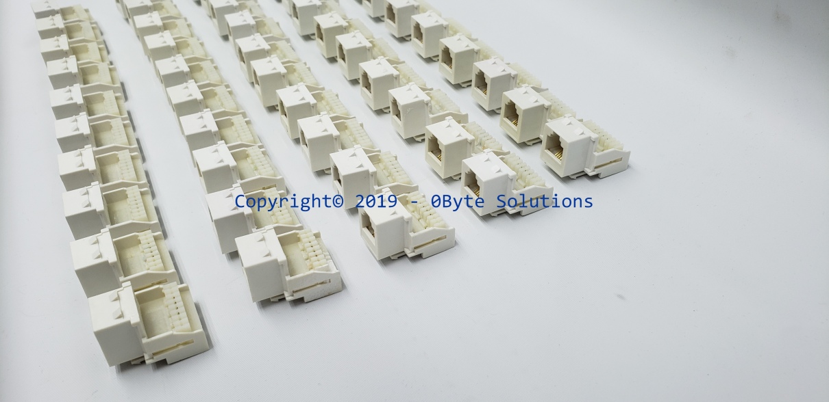 LOT OF 50 - White CAT3 4-Wire Keystone Jack