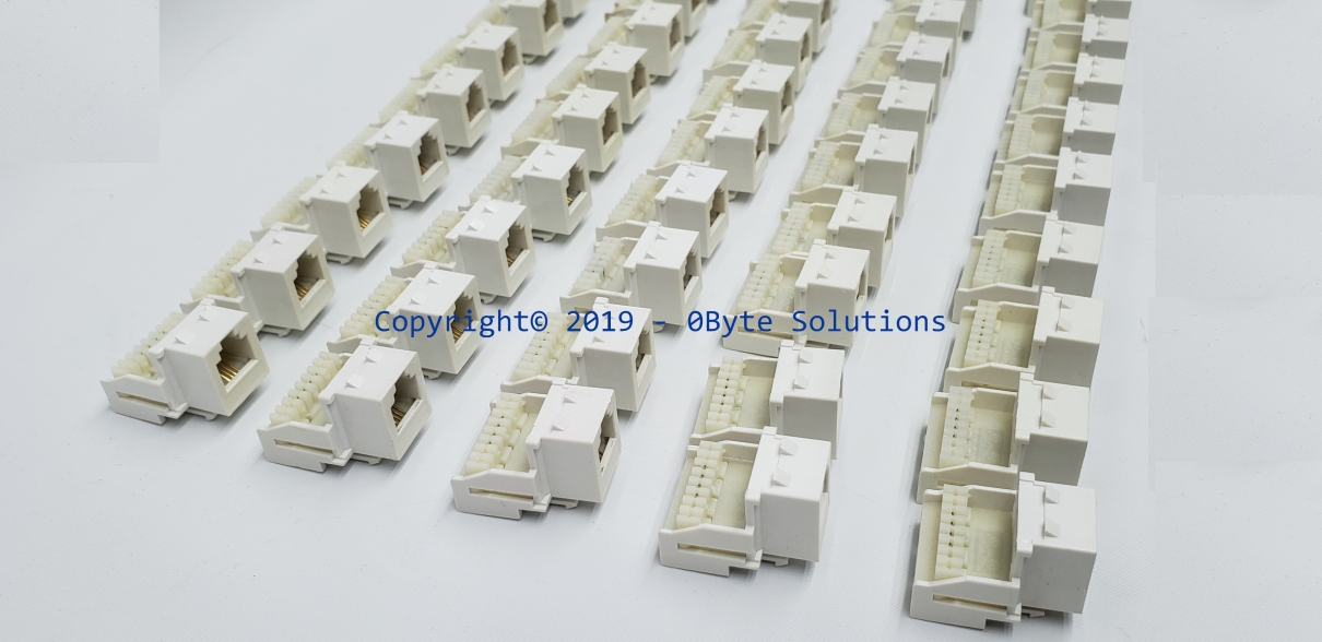 LOT OF 50 - White CAT3 4-Wire Keystone Jack