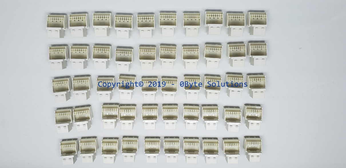 LOT OF 50 - White CAT3 4-Wire Keystone Jack