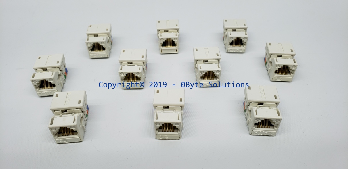 Avaya/Lucent LOT OF 10 - M1AH-262 White CAT3 RJ45 6-Wire 110-Punch Keystone Jack