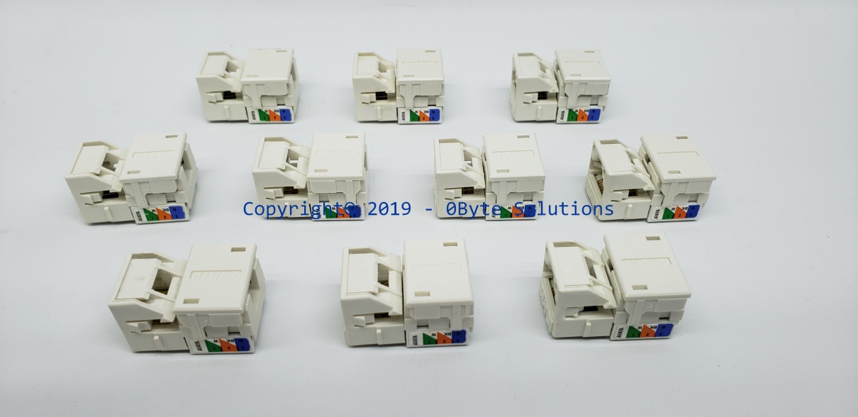 Avaya/Lucent LOT OF 10 - M1AH-262 White CAT3 RJ45 6-Wire 110-Punch Keystone Jack