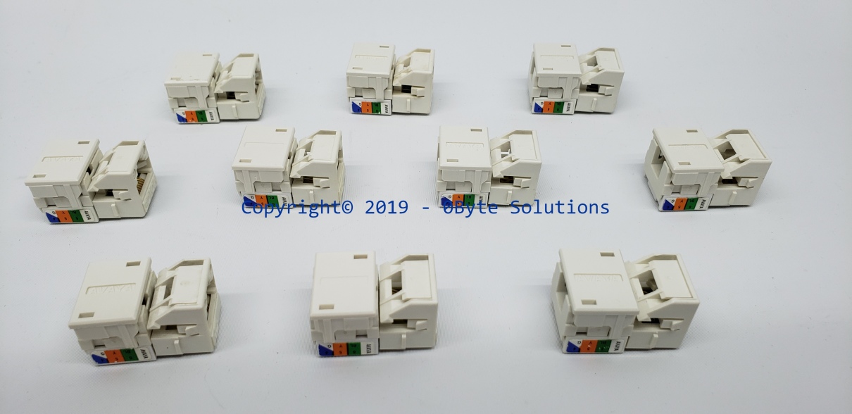 Avaya/Lucent LOT OF 10 - M1AH-262 White CAT3 RJ45 6-Wire 110-Punch Keystone Jack