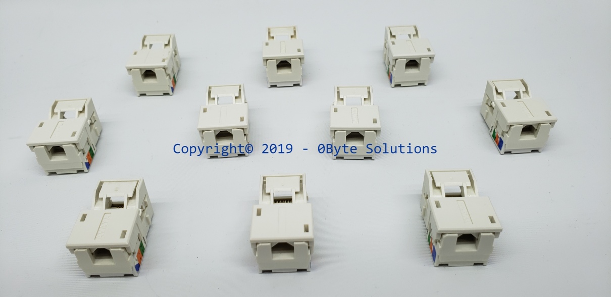 Avaya/Lucent LOT OF 10 - M1AH-262 White CAT3 RJ45 6-Wire 110-Punch Keystone Jack