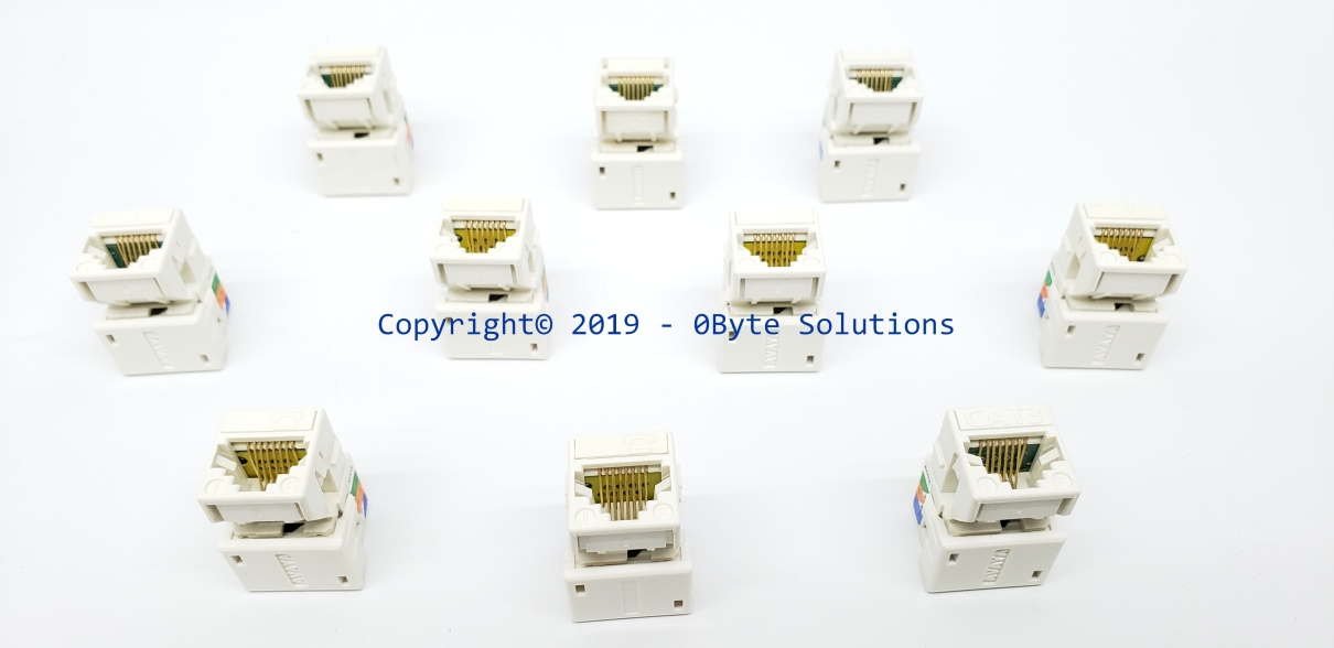 Avaya/Lucent LOT OF 10 - M1AH-262 White CAT3 RJ45 6-Wire 110-Punch Keystone Jack