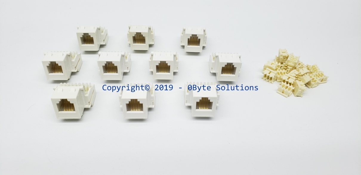 Allen Tel LOT OF 10 - AT36-15 White RJ11/RJ12 6-Wire 110-Punch Keystone Jack