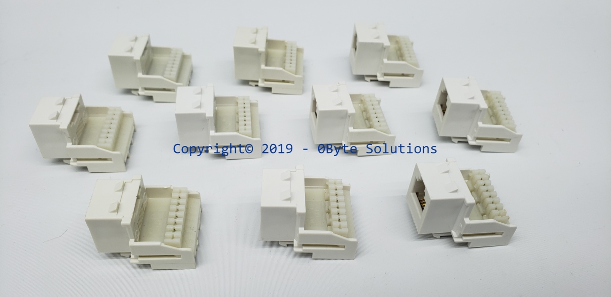 Allen Tel LOT OF 10 - AT36-15 White RJ11/RJ12 6-Wire 110-Punch Keystone Jack