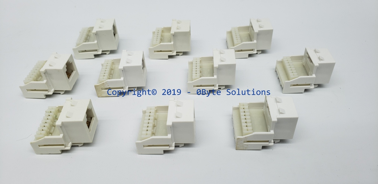 Allen Tel LOT OF 10 - AT36-15 White RJ11/RJ12 6-Wire 110-Punch Keystone Jack