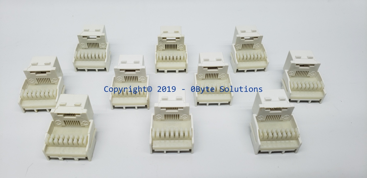 Allen Tel LOT OF 10 - AT36-15 White RJ11/RJ12 6-Wire 110-Punch Keystone Jack