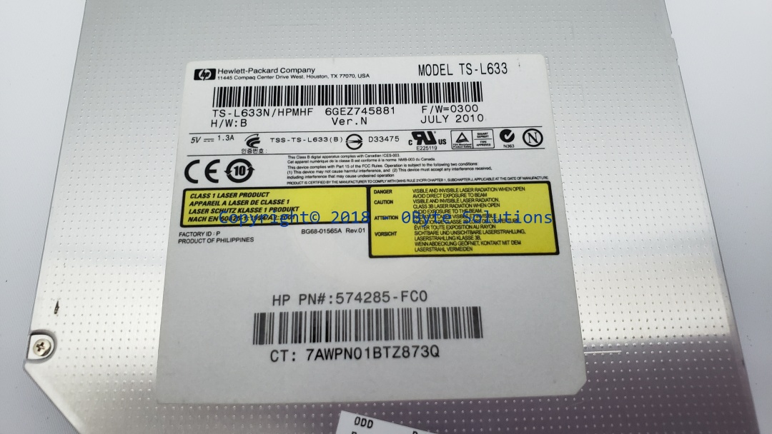 HP/Toshiba TS-L633N/HPMHF (P/N:574285-FC0 SPS:607600-001) DVD-R/W LS