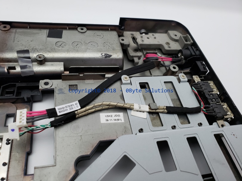 Toshiba V000180440 Bottom Case with USB Ports, Power Jack & Cables