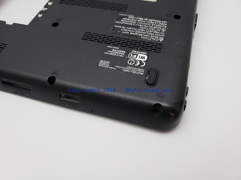 Toshiba V000180440 Bottom Case with USB Ports, Power Jack & Cables