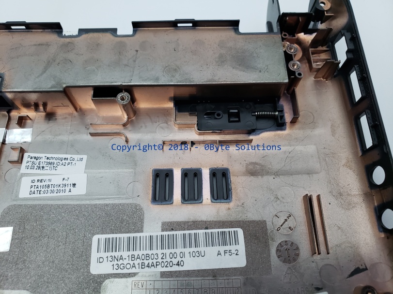 Asus EEE PC 1005HA (P/N: 13NA-1BA0B03) Bottom Case with SD Card Reader & Speakers