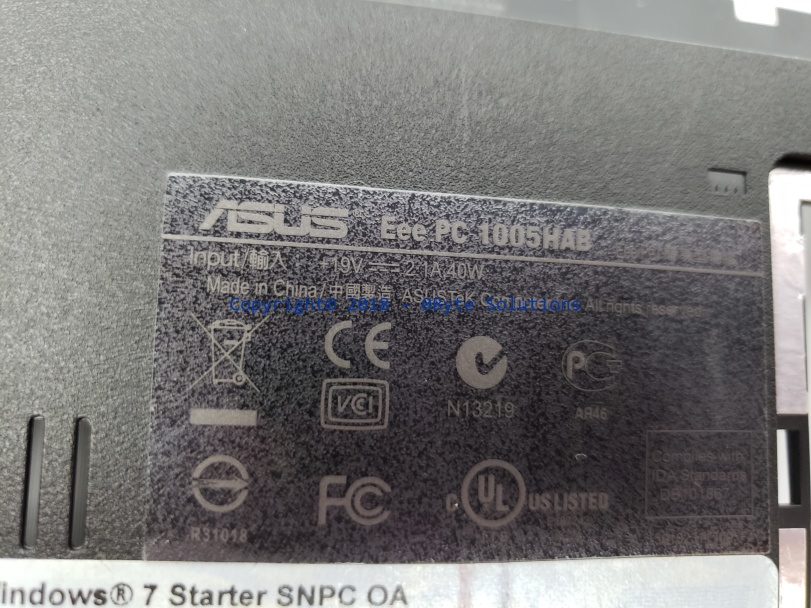 Asus EEE PC 1005HA (P/N: 13NA-1BA0B03) Bottom Case with SD Card Reader & Speakers