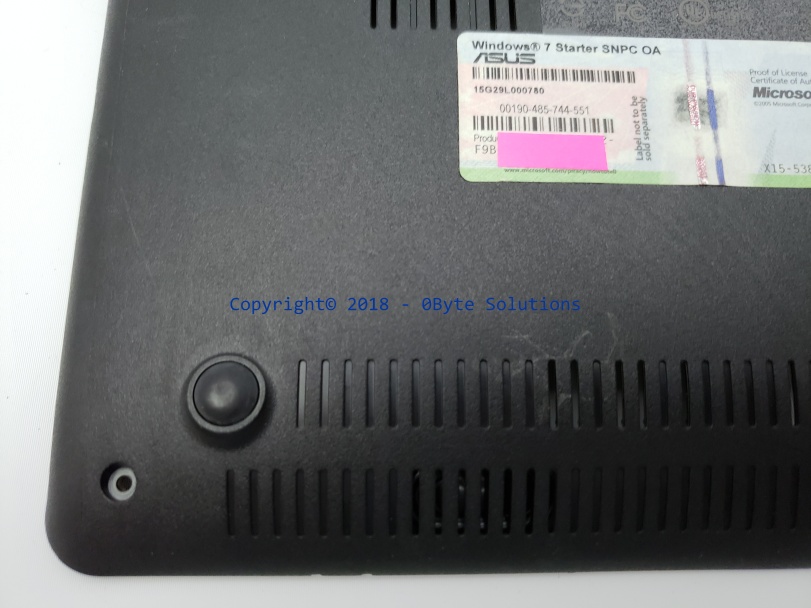 Asus EEE PC 1005HA (P/N: 13NA-1BA0B03) Bottom Case with SD Card Reader & Speakers