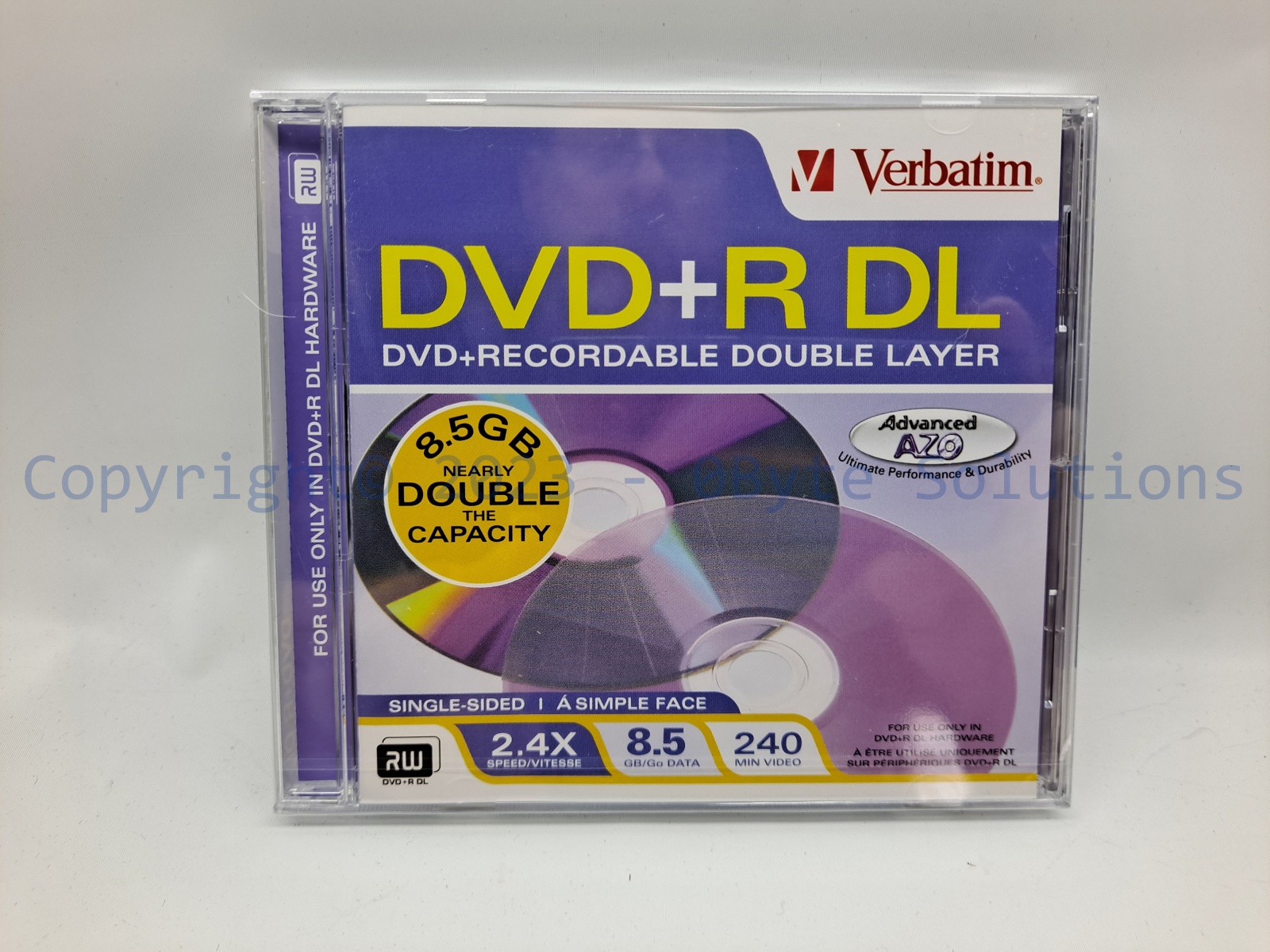 Verbatim #94912 Dual Layer DVD+R DL - 2.4x 8.5GB Media