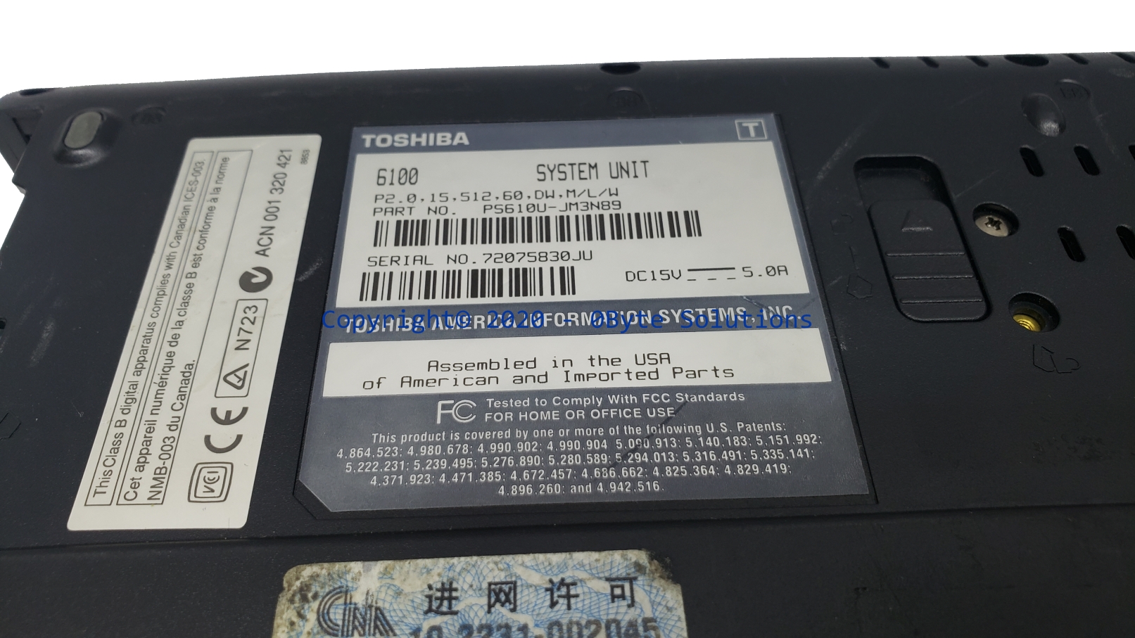 Toshiba Satellite Pro 6100 (PS610U-JM3N89) Notebook with CPU
