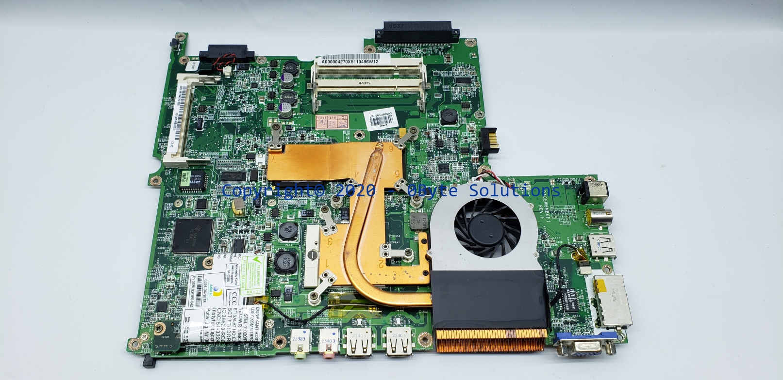 Toshiba DA0EW6MB6F1 (Rev F) Notebook Mainboard with CPU Fan & CPU
