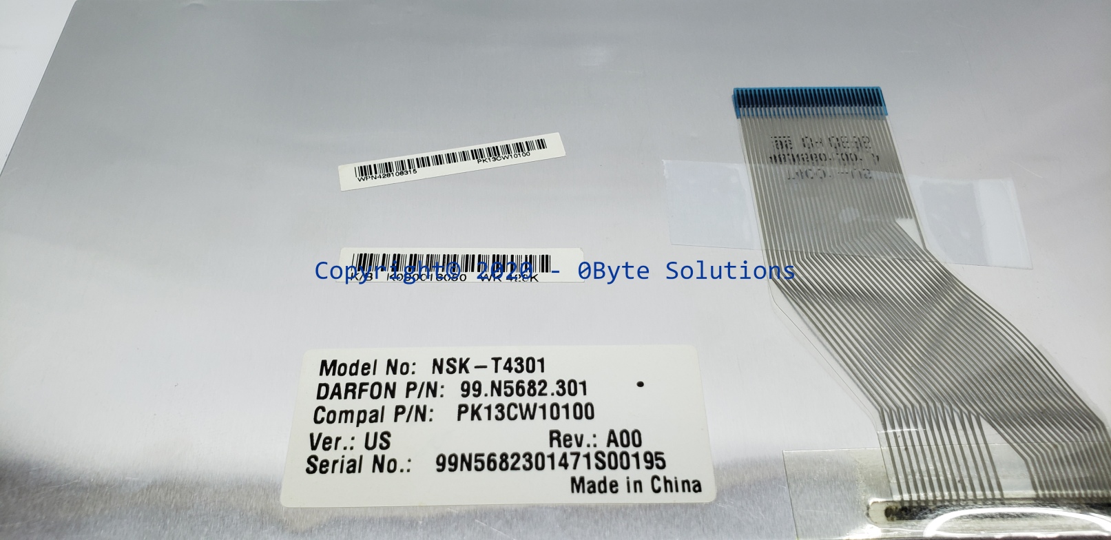 Toshiba K000016050/NSK-T4301/99.N5682.301/PK13CW10100 Rev:A00 Notebook Keyboard